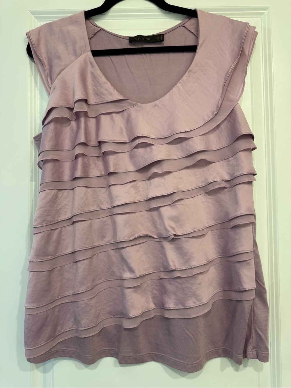 The Limited Lavender Ruffle Layered Sleeveless Top